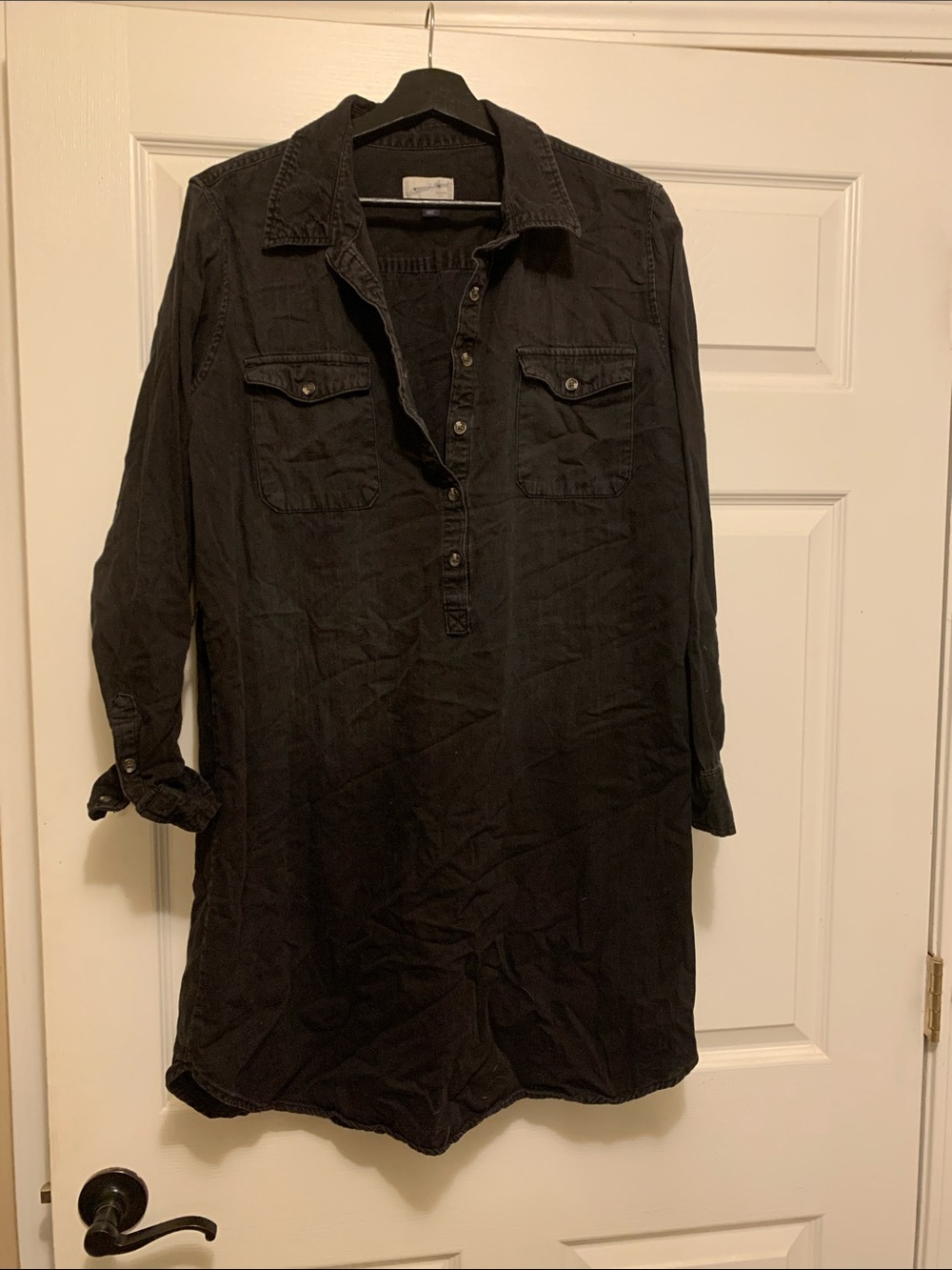 Universal Thread Black Button-Front Shirt Dress